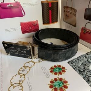 Louis Vuitton Damier Graphite Canvas Reversible Inventeur Belt
